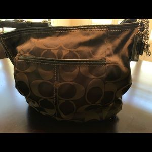 Black Satin Coach Shoulder Bag